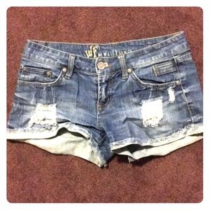 Ripped jean shorts